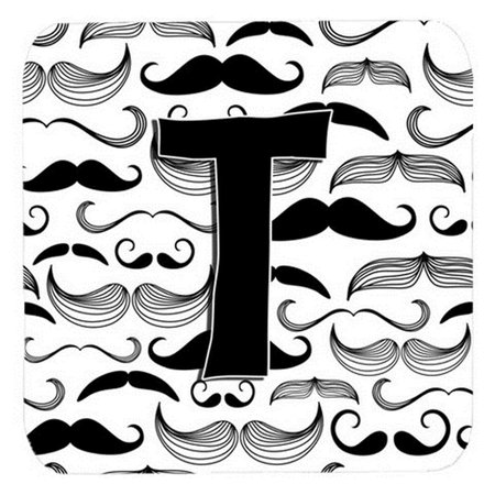 CAROLINES TREASURES Letter T Moustache Initial Foam Coasters- Set of 4 CJ2009-TFC